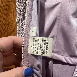 Size 2, light purple with lots of beading evening gown